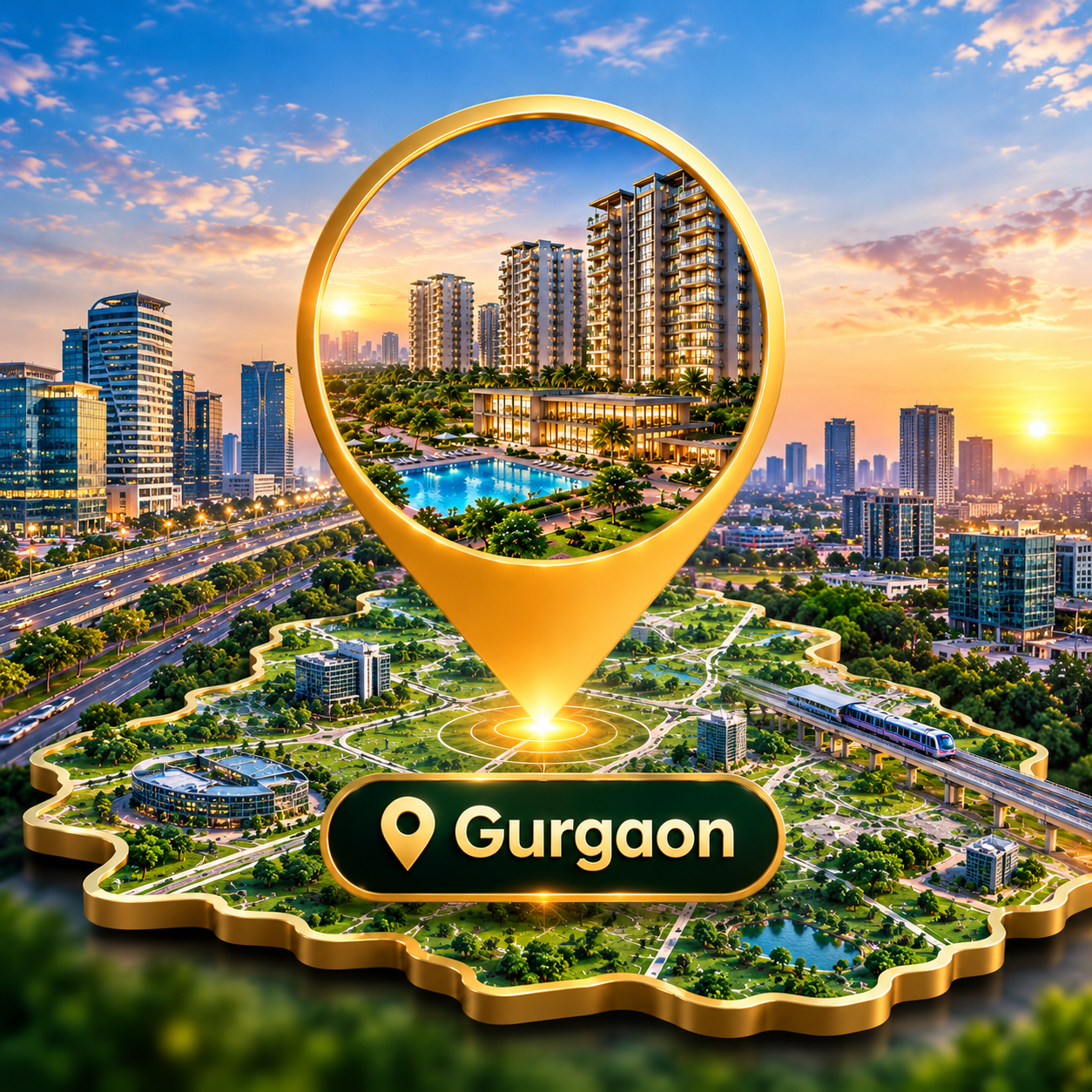 Gurgaon Golden City Pin